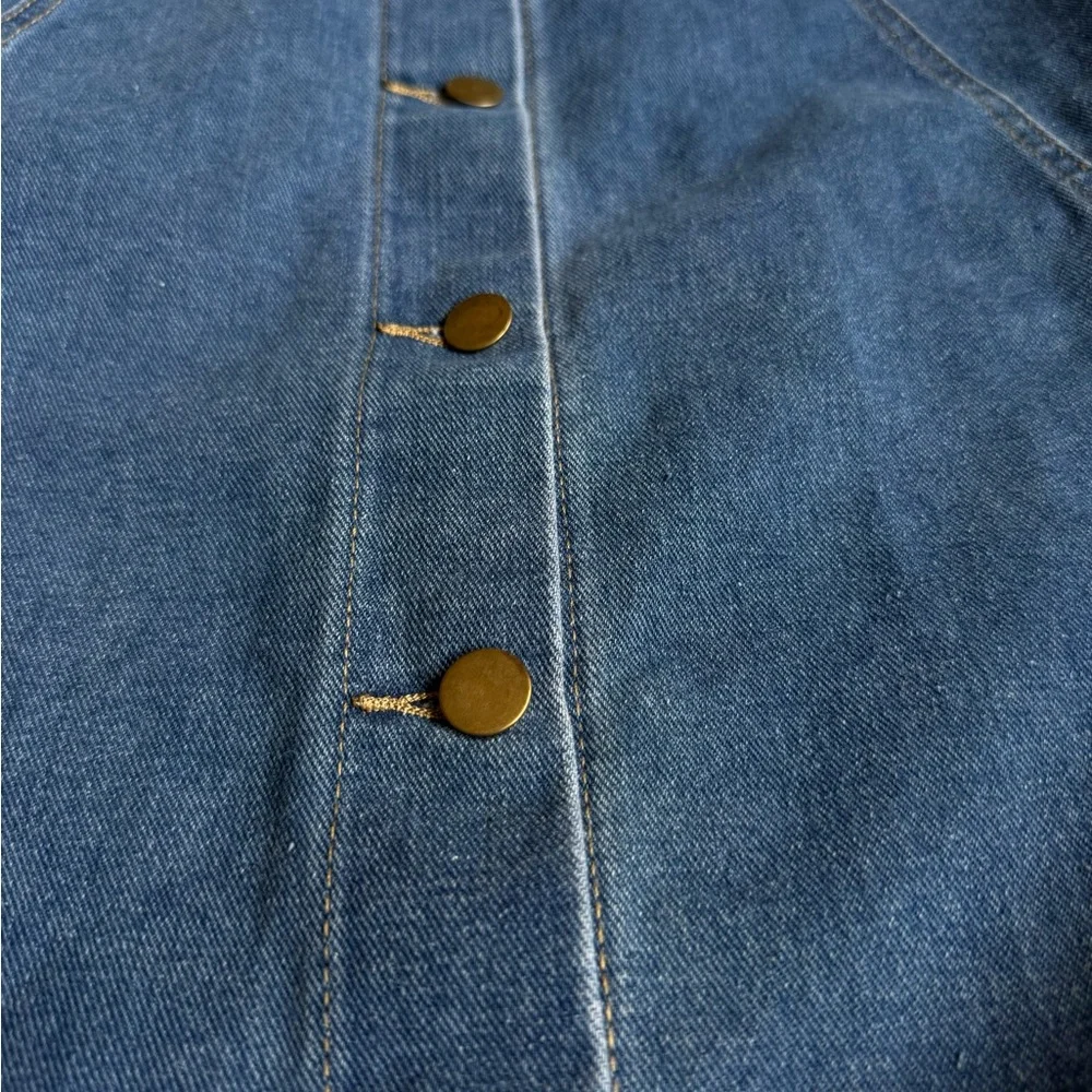 NFS Vintage 90s Denim Button-Front A-Line Skirt by Evidence - Picture 2 of 6